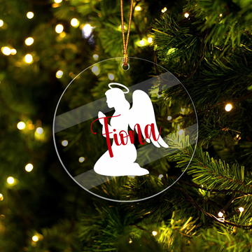 Acrylic Angel Christmas Tree Ornament with Personalised Name
