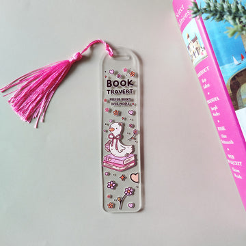 Booktrovert Acrylic Bookmark