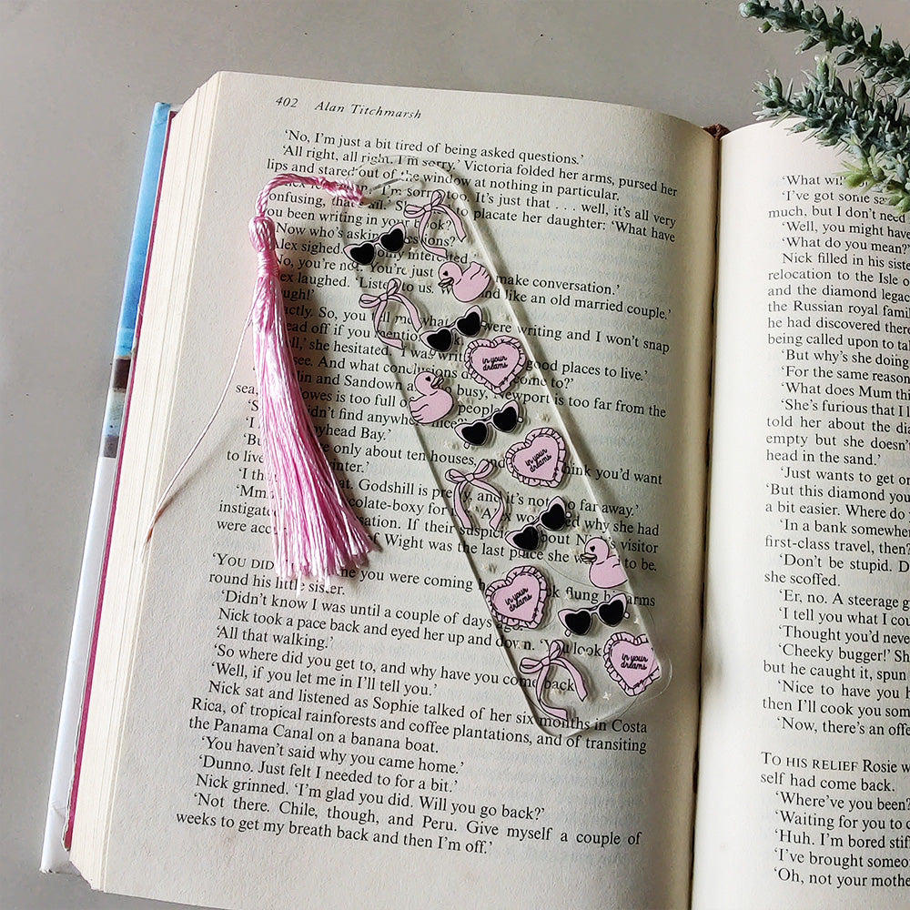Pink Girly Acrylic Bookmark