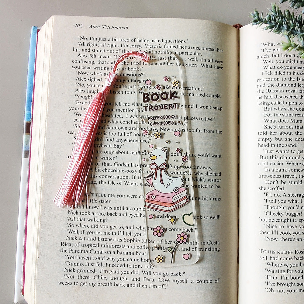 Booktrovert Acrylic Bookmark