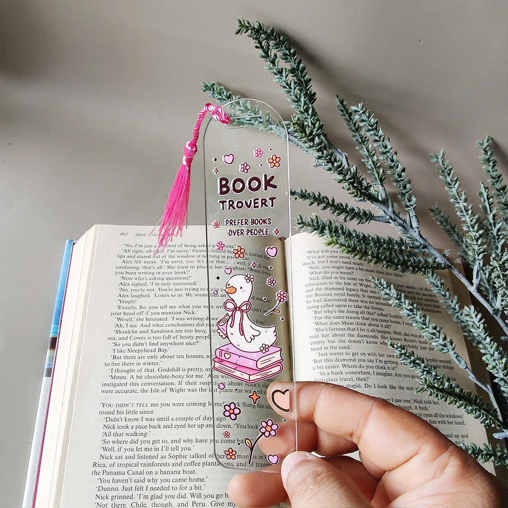 Booktrovert Acrylic Bookmark