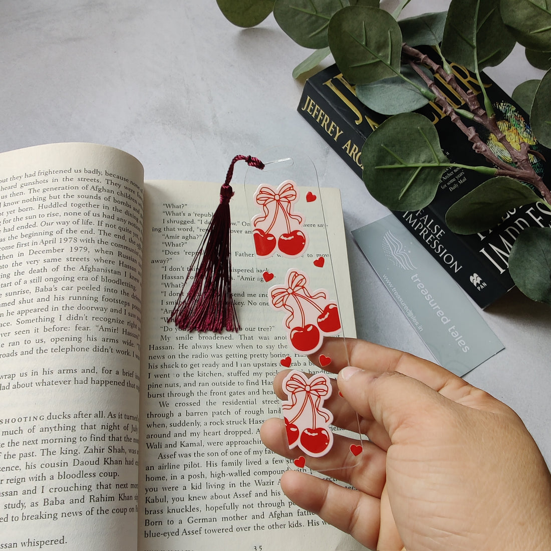 Red Cherry with Bow Acrylic Bookmark