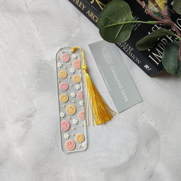 Smiley with Daisy Flower Acrylic Bookmark