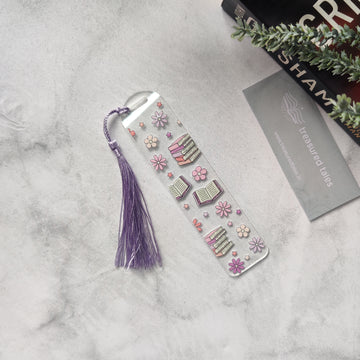 Purple Books Acrylic Bookmark
