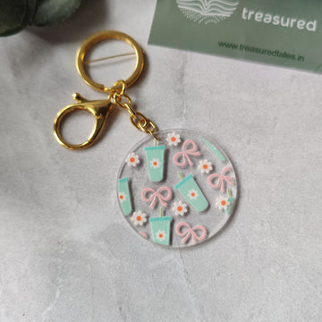 Bow with Coffee Acrylic Keychain
