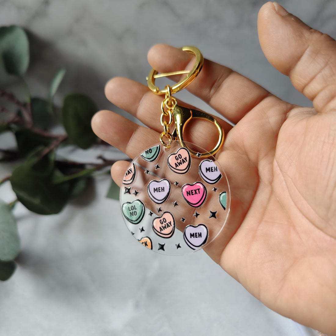 Heart Affirmations Acrylic Keychain