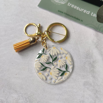 Daisy Flower Acrylic Keychain