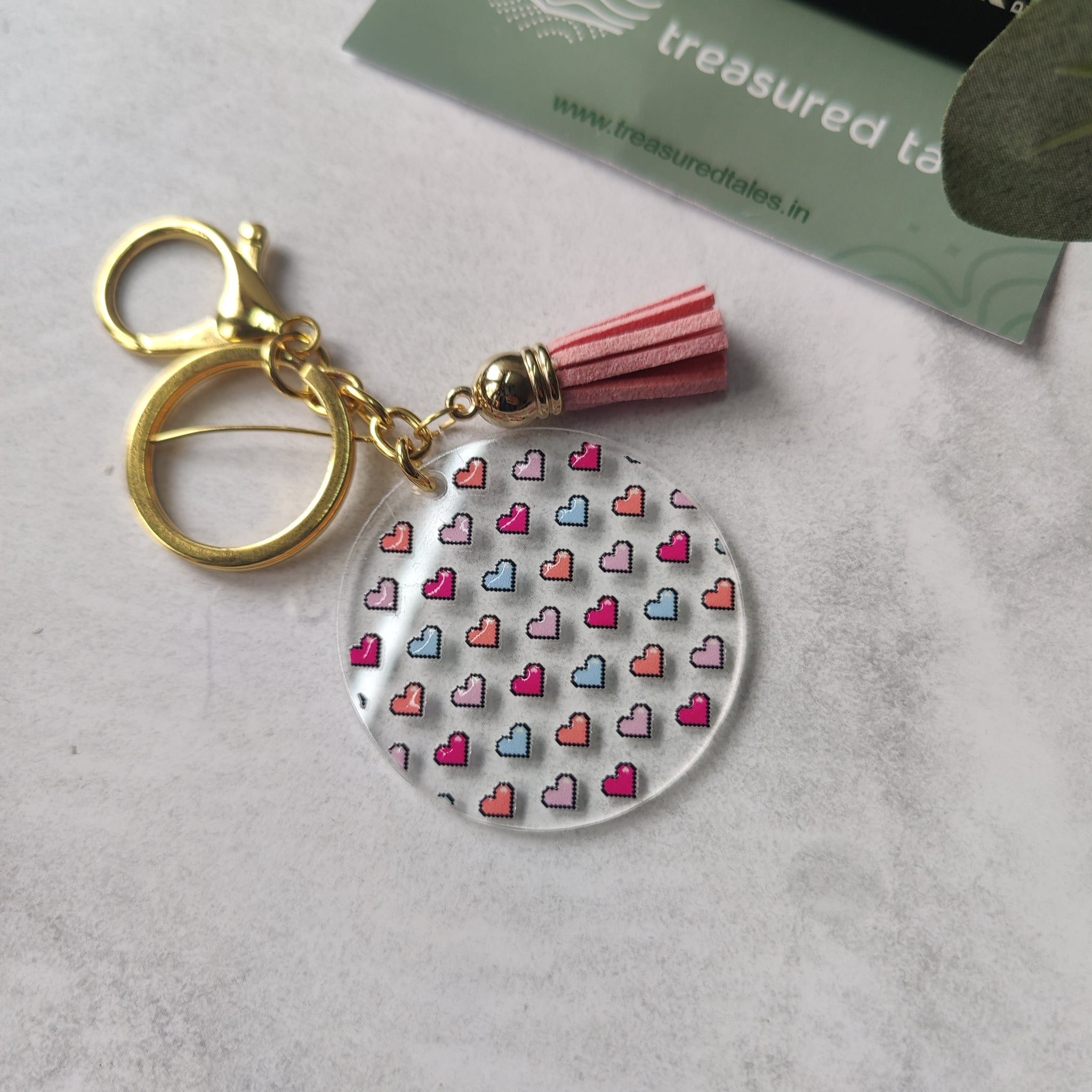 Pixel Heart Acrylic Keychain