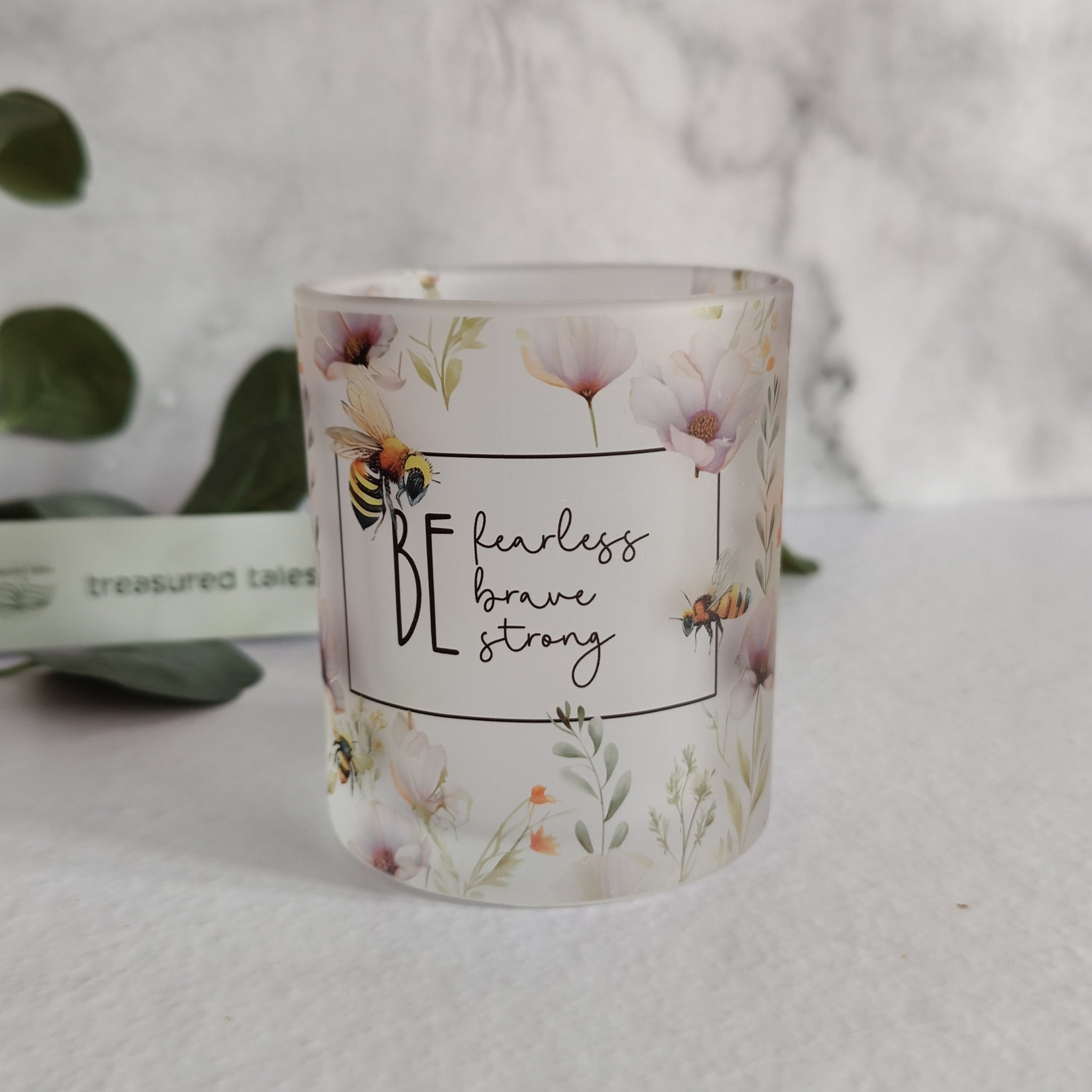 Bee Frosted Glass Mug