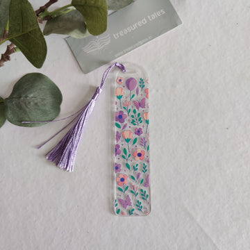 Purple Wildflowers Acrylic Bookmark