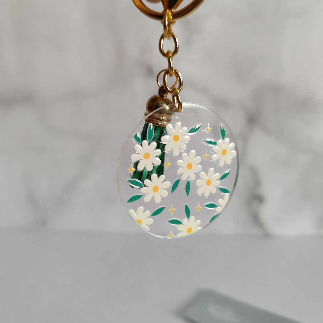 Daisy Flower Acrylic Keychain