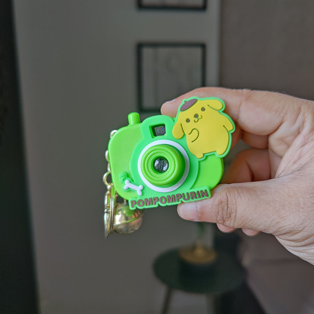 Green Pompopurin Cute Camera Keychain with Picture Projector