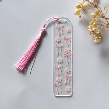 Pink Bow with Daisy Acrylic Bookmark