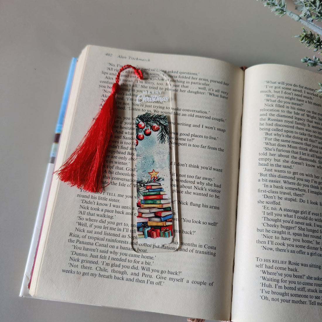 All Booked For Christmas Acrylic Bookmark
