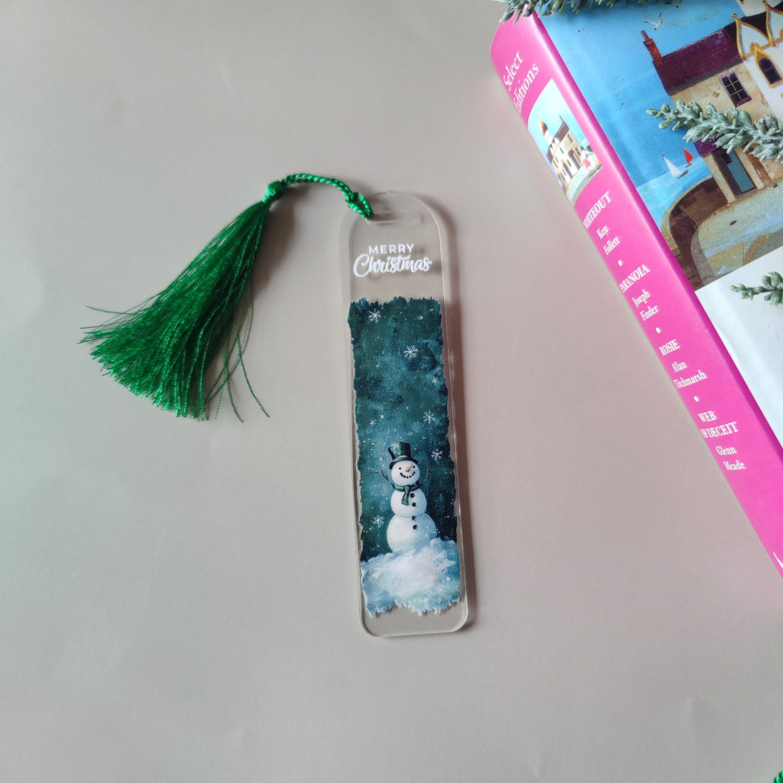 Snowman Christmas Acrylic Bookmark