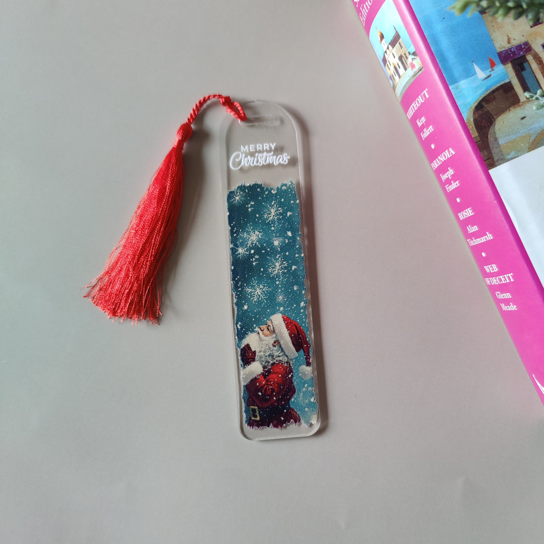 Santa Christmas Acrylic Bookmark
