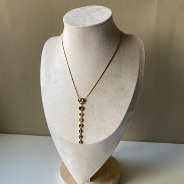 Rainbow Heart Drop Necklace