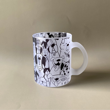Cute Dogs Frosted Glass Mug
