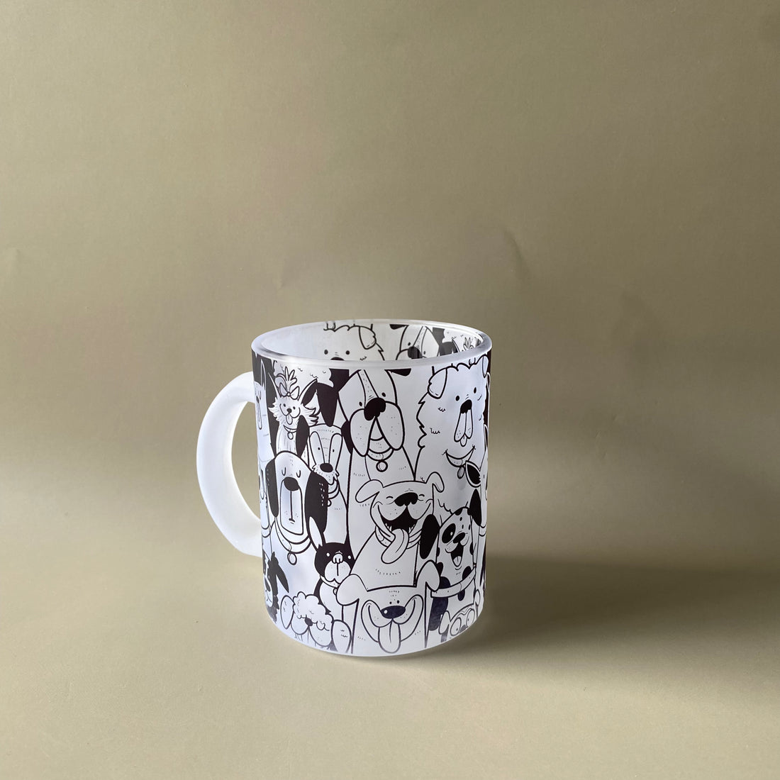 Cute Dogs Frosted Glass Mug