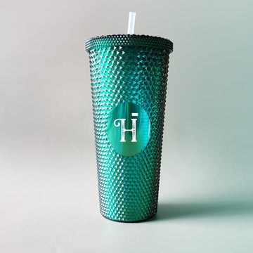 Green Bling Tumbler with Personalised Alphabet – 700 ml