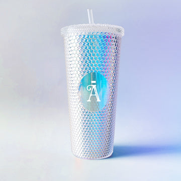 White Bling Tumbler with Personalised Alphabet – 700 ml