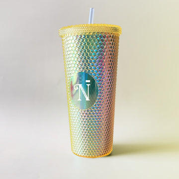 Yellow Bling Tumbler with Personalised Alphabet – 700 ml